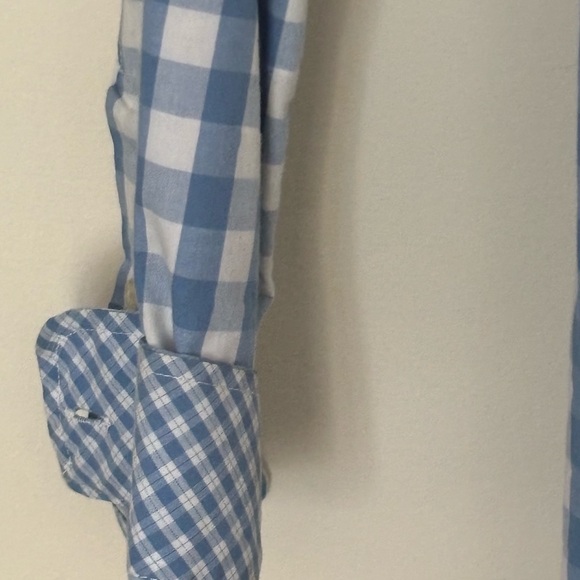 Clubroom, slim fit, blue and white checkered shirt, size medium - Picture 2 of 6